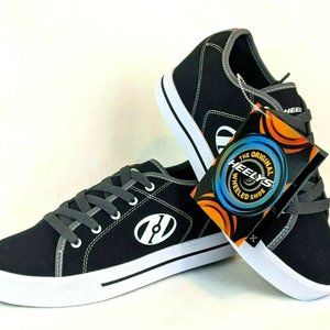 NEW! Mens Heelys Wheeled Shoe Canvas 8 Low Top Skate Sneakers Black